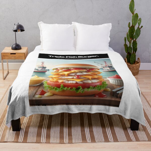Item preview, Hamburger 008 (Triple Fish Burger) : By WachiraX designed and sold by WachiraX.
