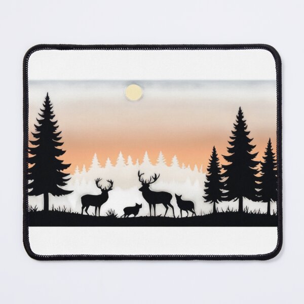 Item preview, Minimalist Forest Silhouette: Deer & Wolves at Dusk designed and sold by rajasekhark.