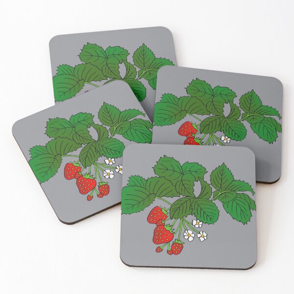 Item preview, Wild strawberries with leaves and flowers. designed and sold by claireseyeview.