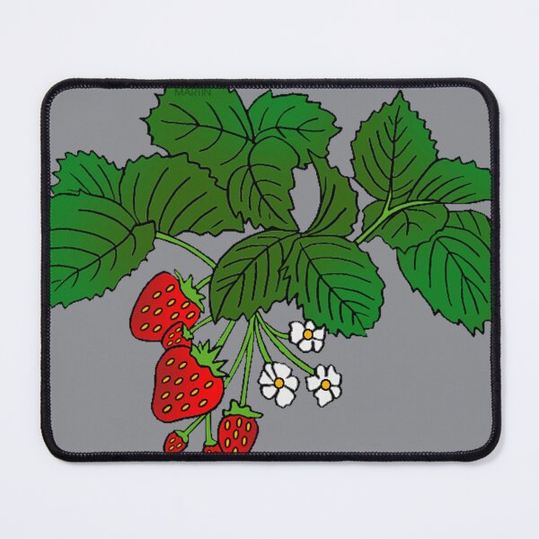Item preview, Wild strawberries with leaves and flowers. designed and sold by claireseyeview.