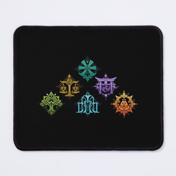 Item preview, Teyvat 6 regions logos Genshin Impact designed and sold by damomonkey.