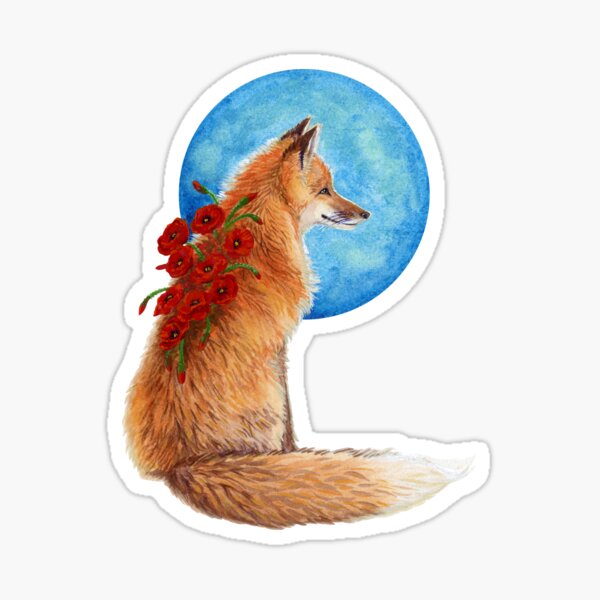 Poppy Fox Sticker
