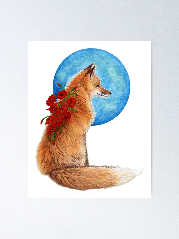 Poppy Fox Poster for Sale by KLeCrone Redbubble