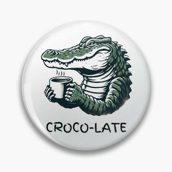 Item preview, Funny Crocodile Drinking Hot Chocolate - Minimalist Animal Art designed and sold by BeaverFriends.