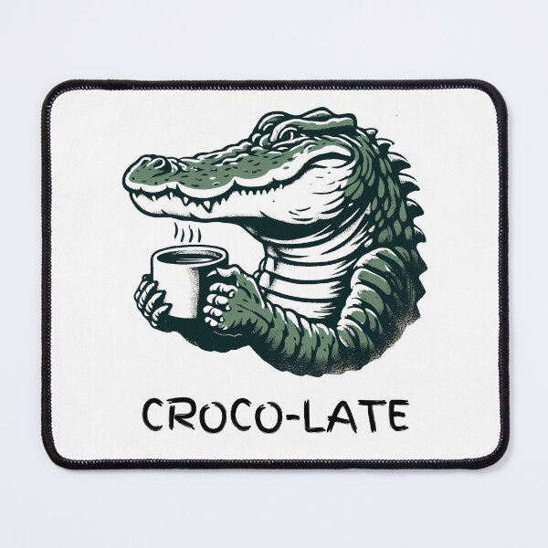 Item preview, Funny Crocodile Drinking Hot Chocolate - Minimalist Animal Art designed and sold by BeaverFriends.