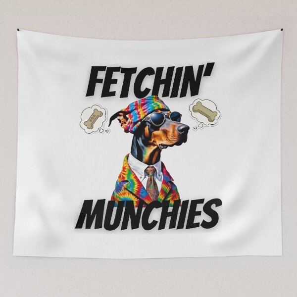 Item preview, Fetchin' Munchies: Doberman Pinscher Stoner T-Shirt for Dog Lovers designed and sold by Fredster1966.