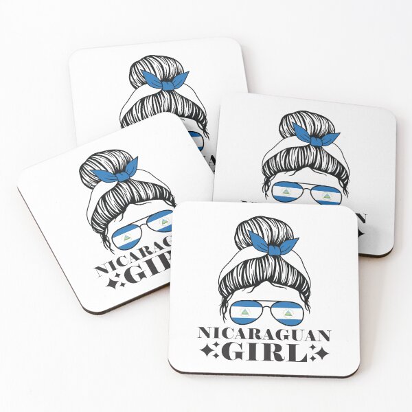 Item preview, Nicaragua Flag Hispanic Heritage month messy bun Nicaraguan Girl designed and sold by teeshop87.