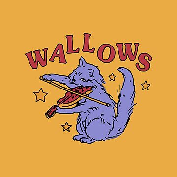 Artwork thumbnail, Wallows Purple Cat Red Fiddle Violin Yellow Stars by aestheticqueen