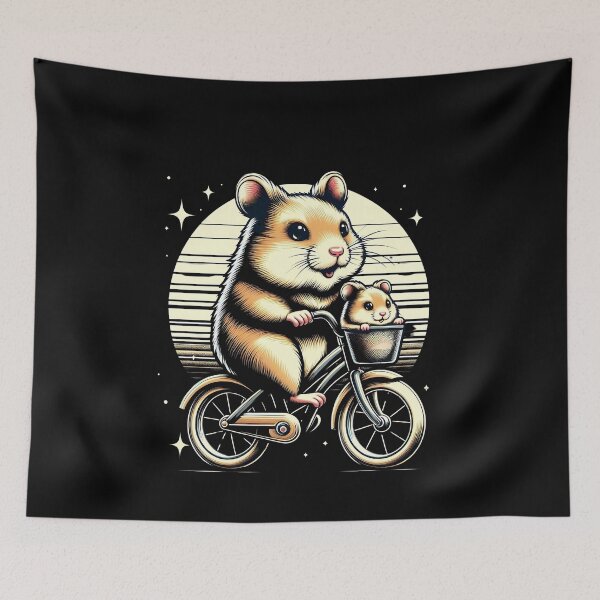Item preview, Cool And stylish Hamster And His Son Riding A cool Bike  designed and sold by Smix Pixels.