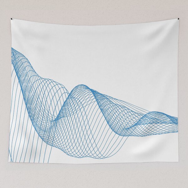 Item preview, Abstract blue wireframed waved surface designed and sold by carlotoffolo.
