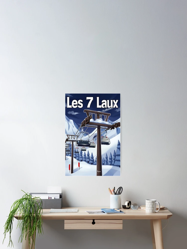 Poster Art Les 7 Laux Sur Toile 20x30 Cm - Décoration Murale Station De Ski