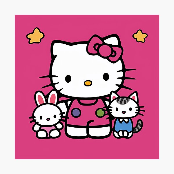 Item preview, Cat and Bunny with Hello Kitty designed and sold by Lijostore7.