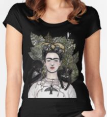 Frida Kahlo self portrait version Women's Fitted Scoop T-Shirt