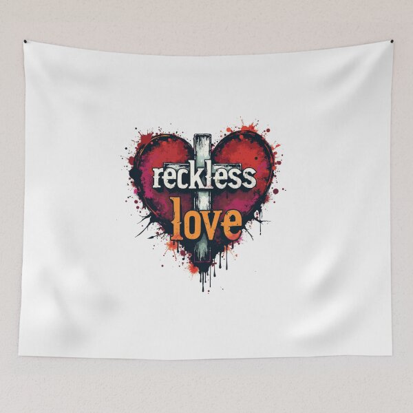 Item preview, Reckless Love, Cross, Heart Shape designed and sold by Faithloveshop.