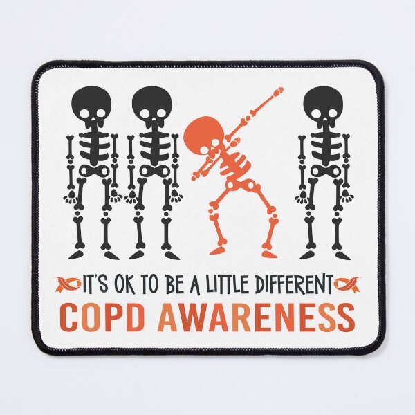 Item preview, COPD Awareness ITS OK TO BE A LITTLE DIFFERENT Skeleton Dab Dance Athsma Lungs Emphysema Bronchitis Lung Disease designed and sold by OmniRoseArt.
