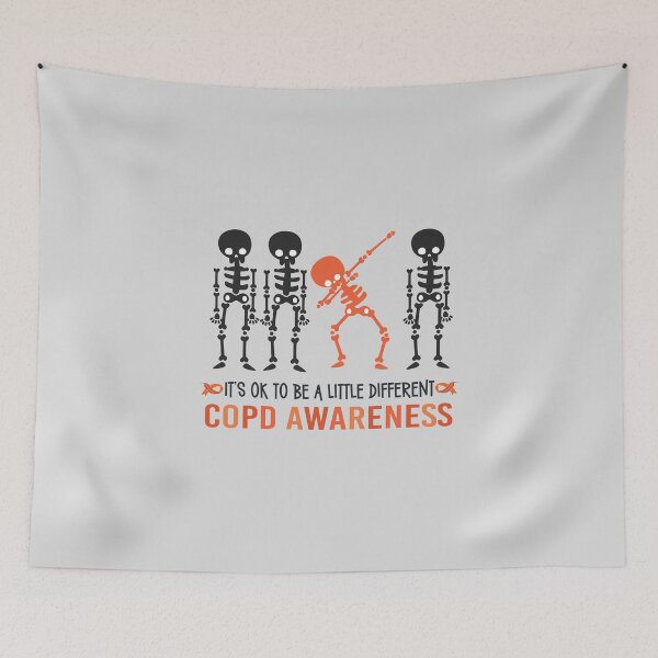 Item preview, COPD Awareness ITS OK TO BE A LITTLE DIFFERENT Skeleton Dab Dance Athsma Lungs Emphysema Bronchitis Lung Disease designed and sold by OmniRoseArt.