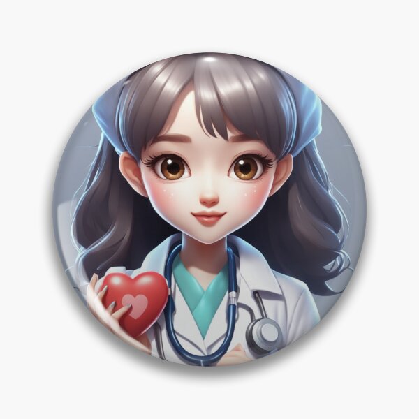 Item preview, Cute Girl Doctor Holding Love Heart with Stethoscope Cartoon Vector Icon  designed and sold by hjian8219.