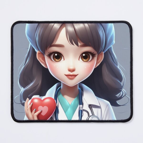 Item preview, Cute Girl Doctor Holding Love Heart with Stethoscope Cartoon Vector Icon  designed and sold by hjian8219.