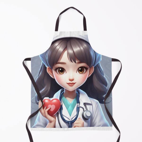 Item preview, Cute Girl Doctor Holding Love Heart with Stethoscope Cartoon Vector Icon  designed and sold by hjian8219.