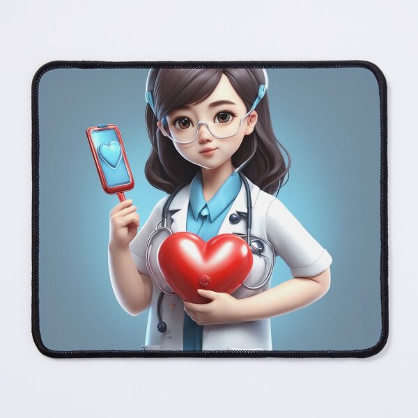 Item preview, Cute Girl Doctor Holding Love Heart with Stethoscope Cartoon Vector Icon  designed and sold by hjian8219.