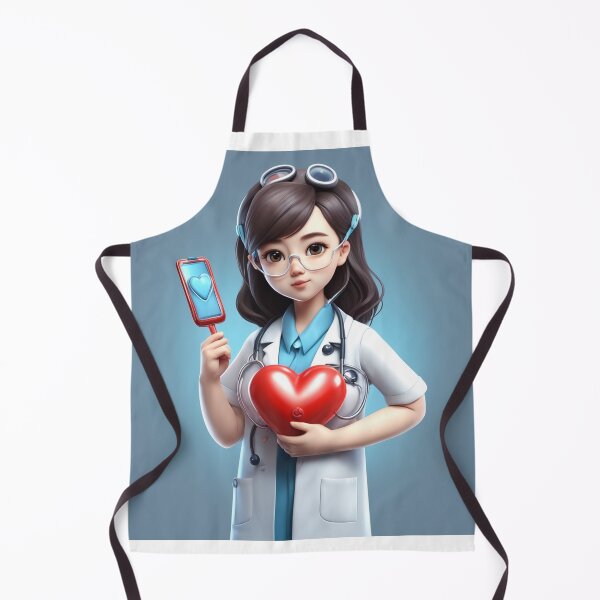 Item preview, Cute Girl Doctor Holding Love Heart with Stethoscope Cartoon Vector Icon  designed and sold by hjian8219.