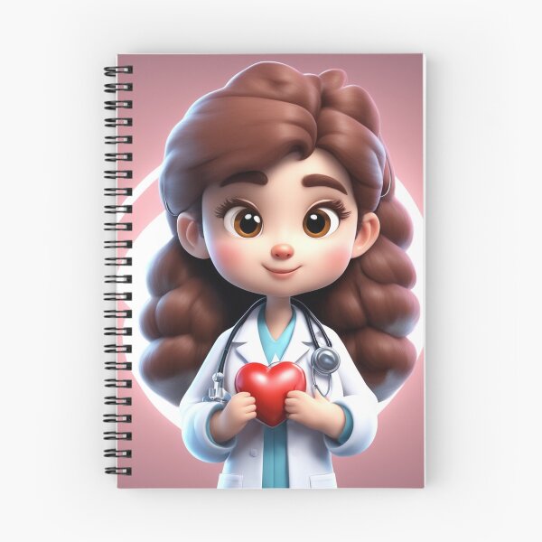 Item preview, Cute Girl Doctor Holding Love Heart with Stethoscope Cartoon Vector Icon  designed and sold by hjian8219.