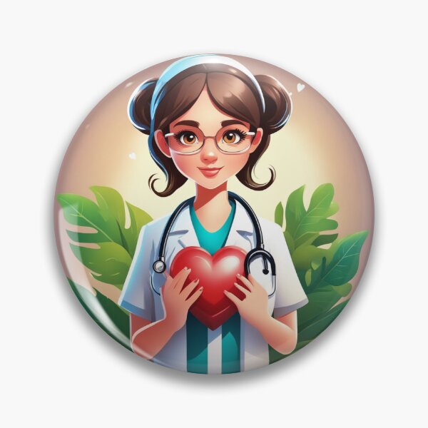 Item preview, Cute Girl Doctor Holding Love Heart with Stethoscope Cartoon Vector Icon  designed and sold by hjian8219.