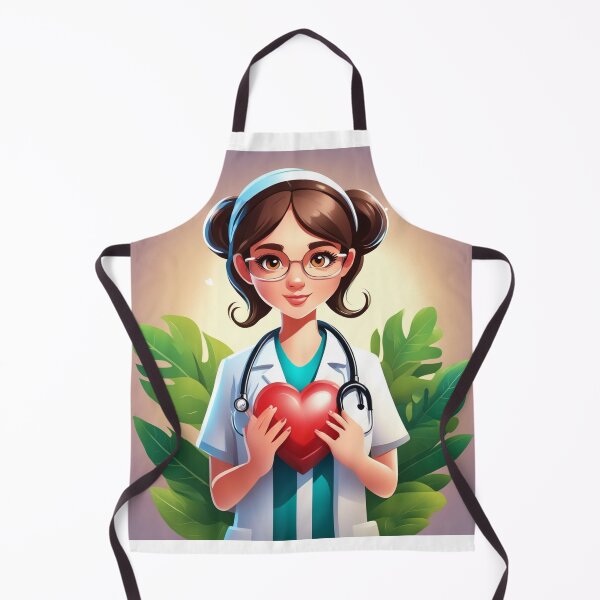 Item preview, Cute Girl Doctor Holding Love Heart with Stethoscope Cartoon Vector Icon  designed and sold by hjian8219.