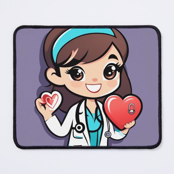 Item preview, Cute Girl Doctor Holding Love Heart with Stethoscope Cartoon Vector Icon  designed and sold by hjian8219.