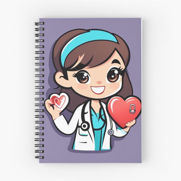 Item preview, Cute Girl Doctor Holding Love Heart with Stethoscope Cartoon Vector Icon  designed and sold by hjian8219.