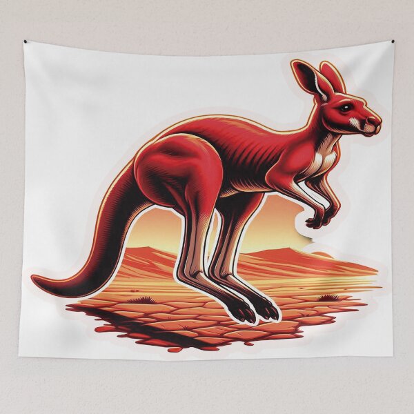 Item preview, Discover the Energy of a Red Kangaroo Leaping Across the Australian Desert in This Exotic Wildlife Design designed and sold by KreaDesignOne.