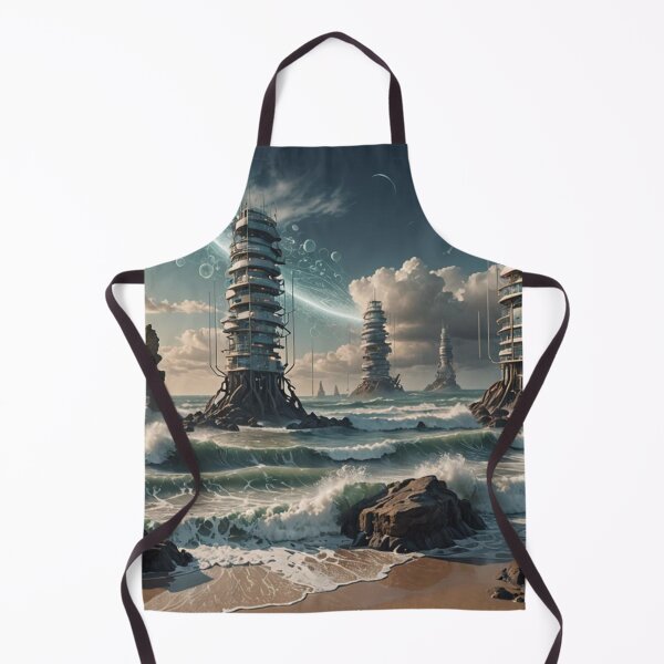Item preview, Solarpunk, Seascape, Sustainability, Poster Art designed and sold by Burn-Ego.