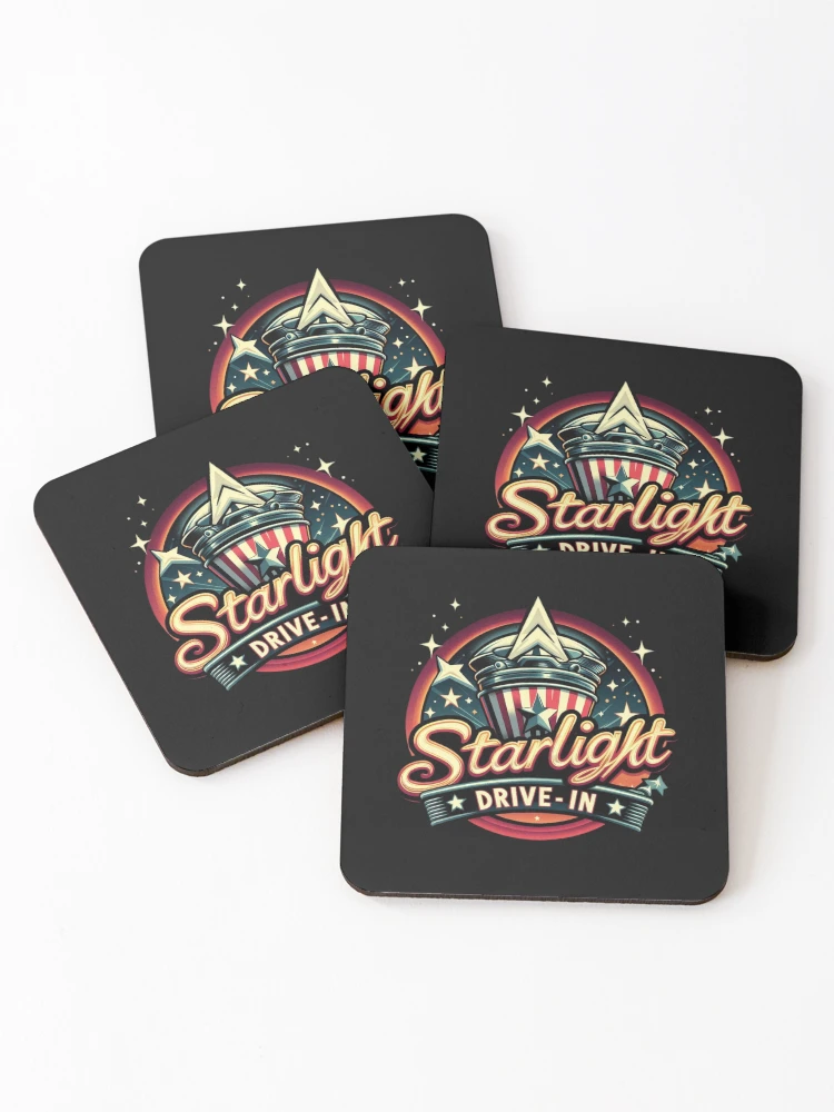 Thumbnail 1 of 5, Coasters (Set of 4), Starlight Drive-In designed and sold by RigorMortees.
