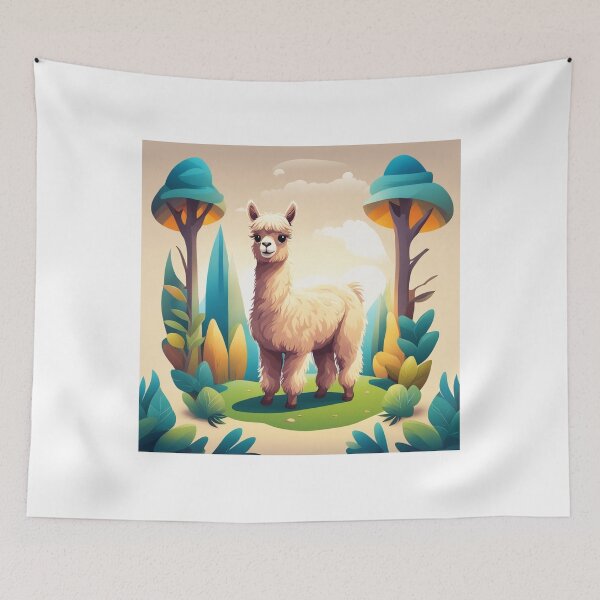 Item preview, Cute Alpaca Llama Cartoon Vector Icon designed and sold by hjian8219.