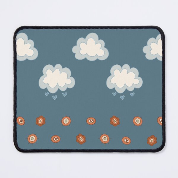 Item preview, April Showers Bring Orange May Flowers-Blue Clouds with Heart Raindrops and Flowers designed and sold by BeanandBear.