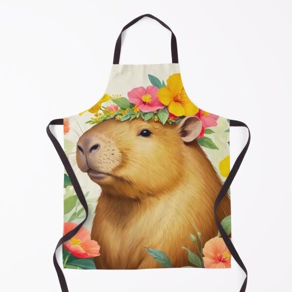 Item preview, Capybara Flower Art Painting designed and sold by ChaosReigns91.