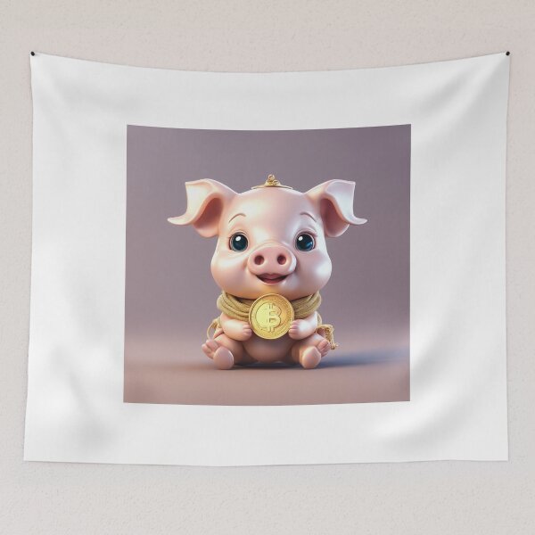Item preview, Cute Baby Pig Holding Gold Coin Cartoon Vector Icon  designed and sold by hjian8219.