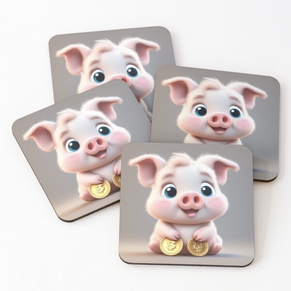 Item preview, Cute Baby Pig Holding Gold Coin Cartoon Vector Icon  designed and sold by hjian8219.