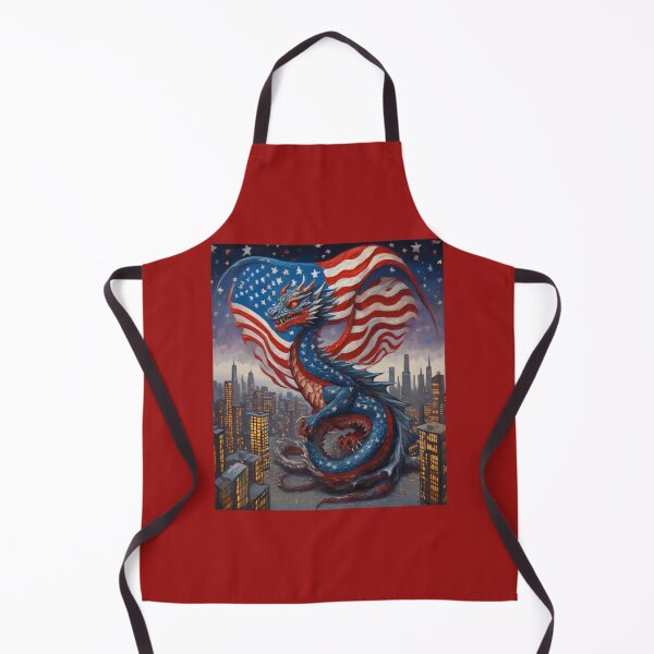 Item preview, "Dragonized Stars and Stripes: Futuristic American Flag Dragon" designed and sold by Artisticanvas.