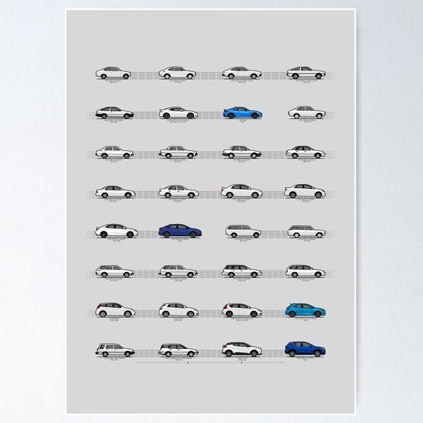 Toyota T&N (1/4 Compacts Blue) "Toyota Then and Now" MY2025 Poster