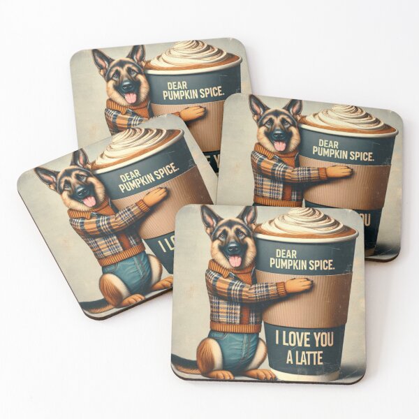Item preview, Funny German Shepherd Fall "Dear Pumpkin Spice, I love you a Latte" designed and sold by TheDogOnIt.
