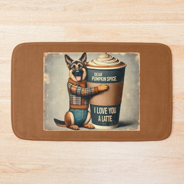 Item preview, Funny German Shepherd Fall "Dear Pumpkin Spice, I love you a Latte" designed and sold by TheDogOnIt.