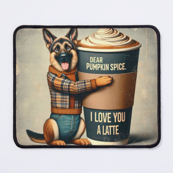 Item preview, Funny German Shepherd Fall "Dear Pumpkin Spice, I love you a Latte" designed and sold by TheDogOnIt.