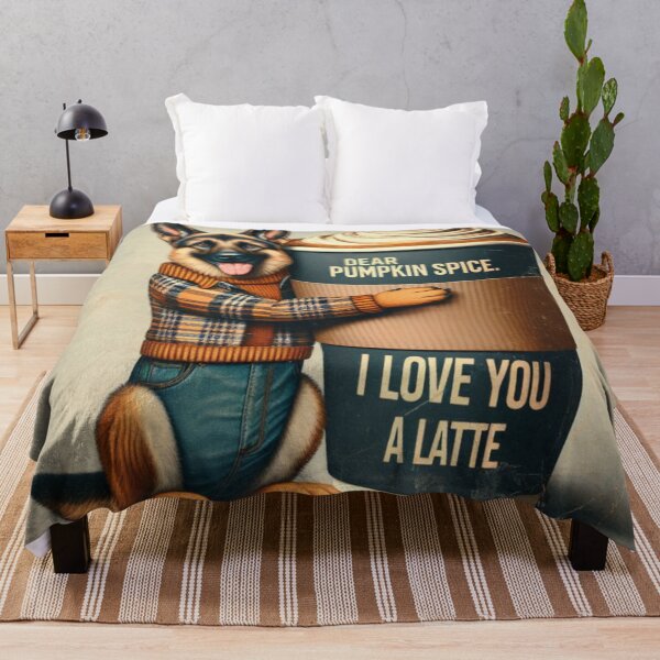 Item preview, Funny German Shepherd Fall "Dear Pumpkin Spice, I love you a Latte" designed and sold by TheDogOnIt.