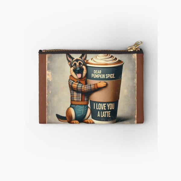 Item preview, Funny German Shepherd Fall "Dear Pumpkin Spice, I love you a Latte" designed and sold by TheDogOnIt.