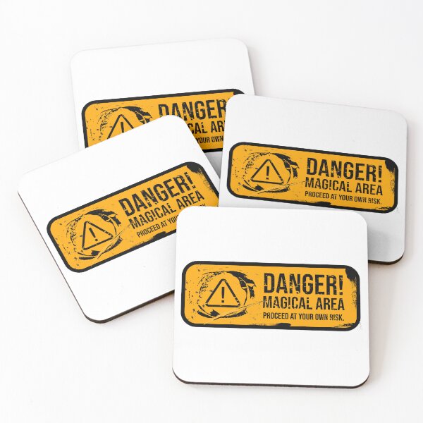 Item preview, Danger Magical Area Weathered Grunge Sign designed and sold by CatchiBatchi.