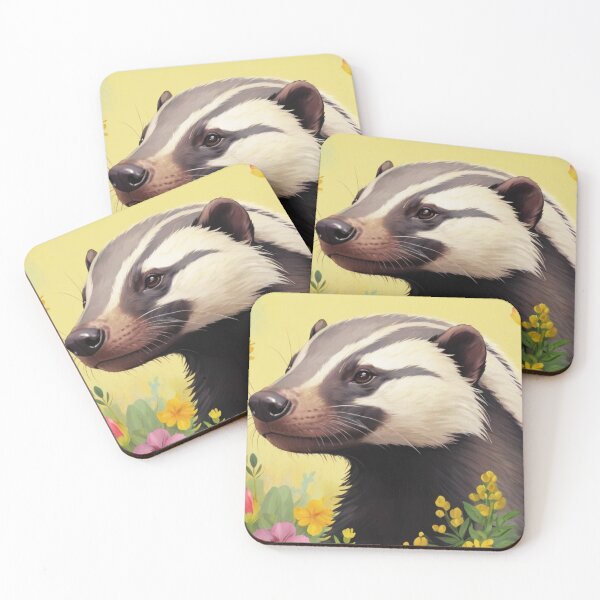 Item preview, Honey Badger Flower Art Painting designed and sold by ChaosReigns91.