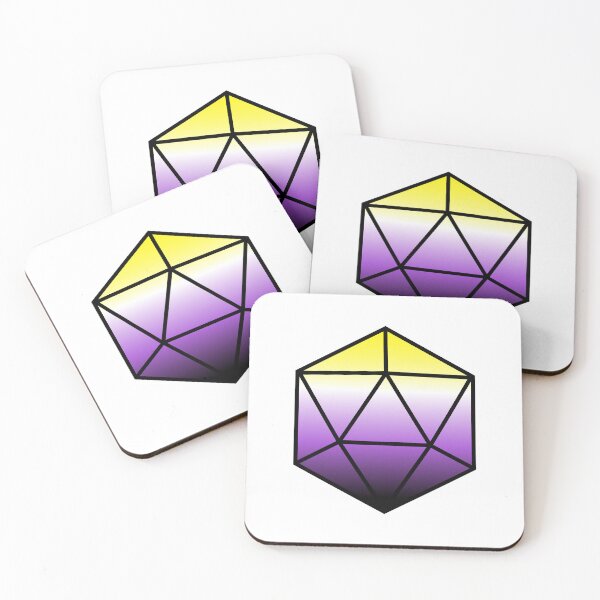 Item preview, Geometric D20 NB Pride Flag designed and sold by CatchiBatchi.