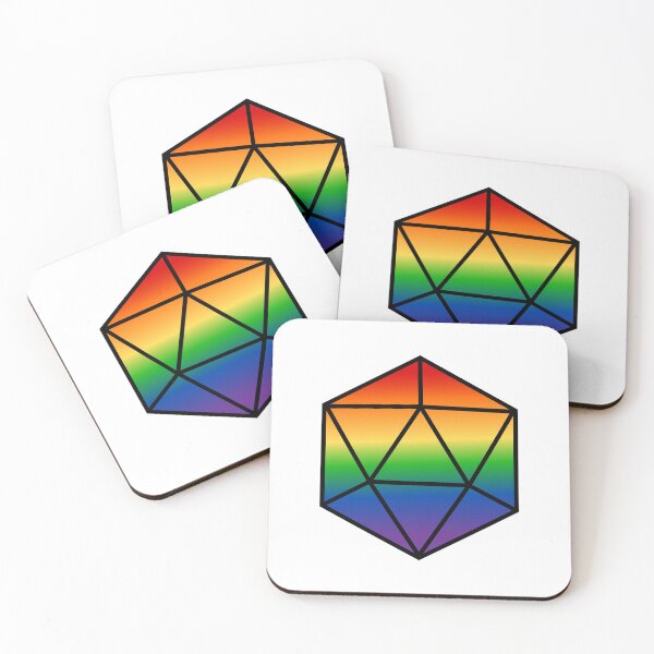 Item preview, Geometric D20 Rainbow Pride Flag designed and sold by CatchiBatchi.