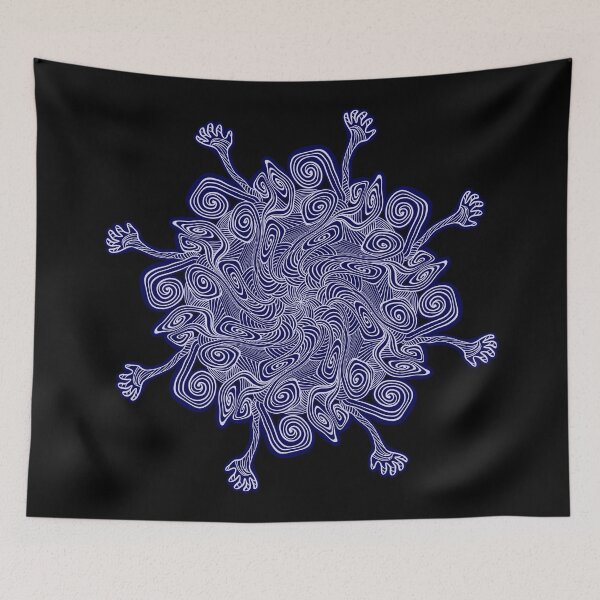Item preview, Spiral mandala with hands poking out designed and sold by DaveDanchuk.